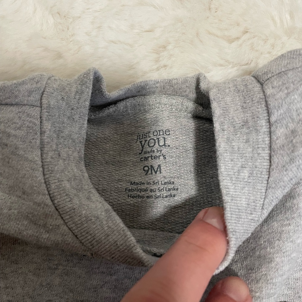 Carter's Gray Animal Face Sweatshirt - Picture 2 of 4
